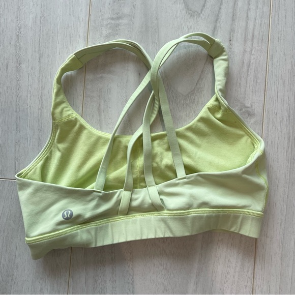Green/Yellow Cross back sports bra Lululemon - Picture 3 of 4